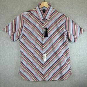 Tommy Hilfiger Mens Multicolor Plaid Cotton Button Up Size Large NWT